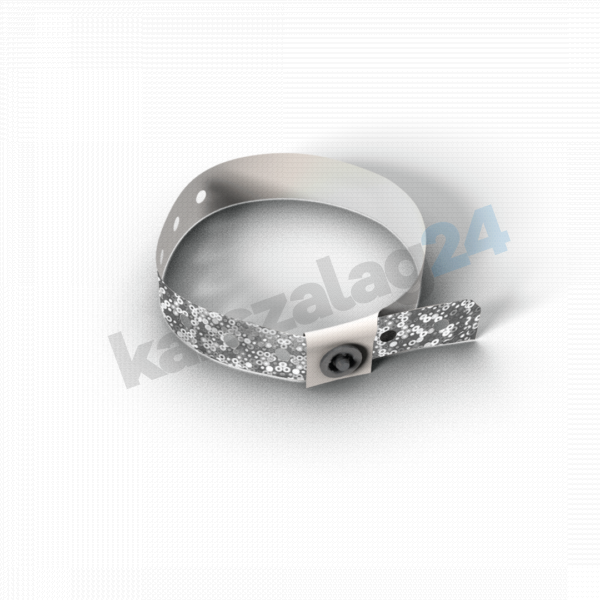 vip műanyag karszalagok ezüst holografikus