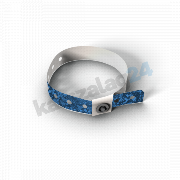 vip műanyag karszalagok kék holografikus