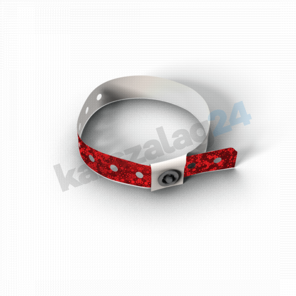 vip műanyag karszalagok piros holografikus