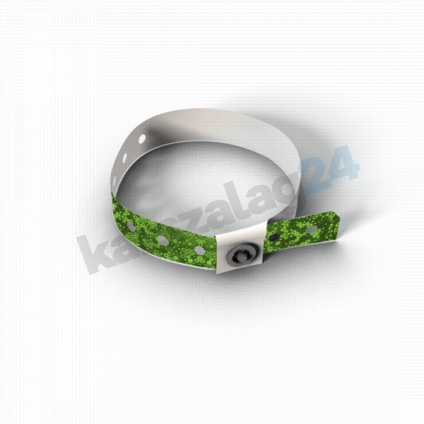 vip műanyag karszalagok zöld holografikus