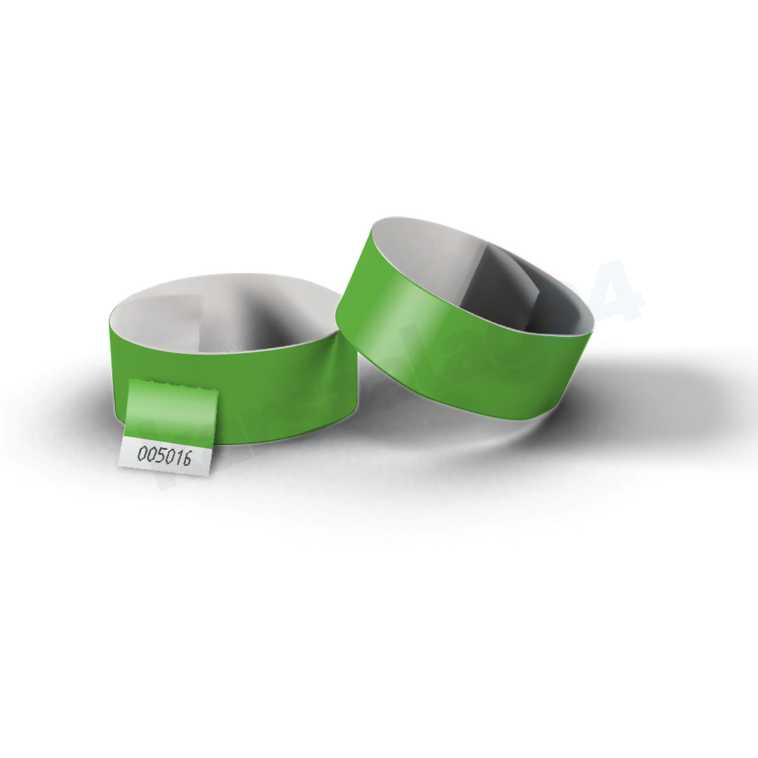 tyvek karszalag neon zöld Tőszelvényes tyvek karszalag neon zöld