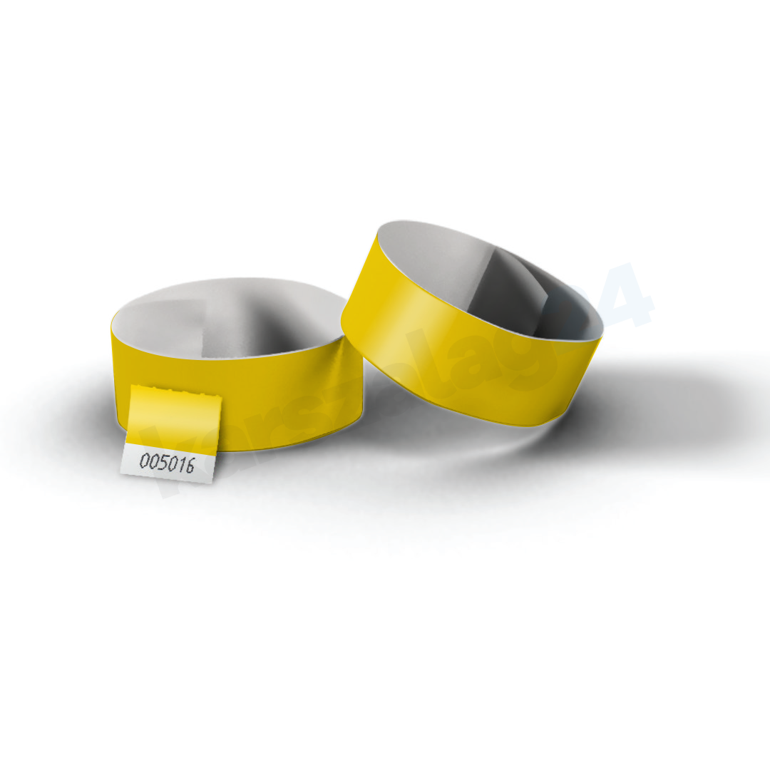 tyvek karszalag sárga Tőszelvényes tyvek karszalag sárga