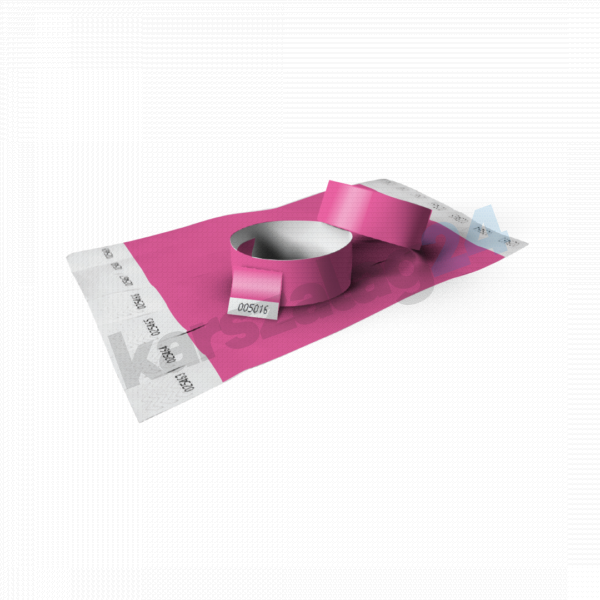 Ellenörzőszelvényes papír karszalag pink