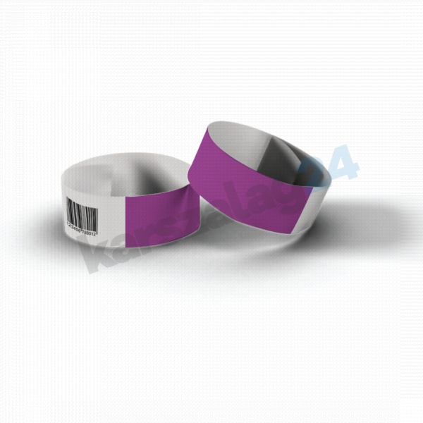 vonalkódos papír karszalag lila