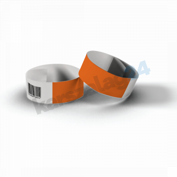 vonalkódos papír karszalag neon narancs