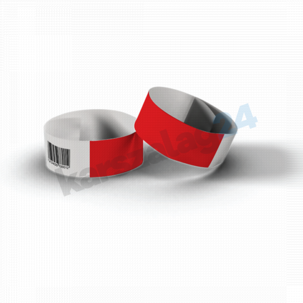 vonalkódos papír karszalag piros