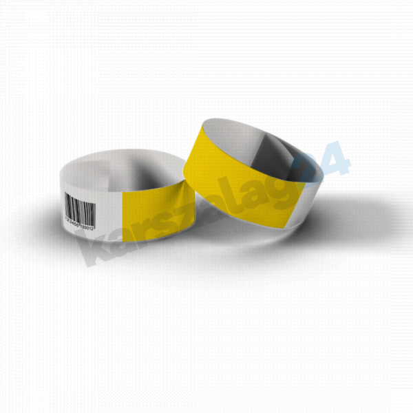 vonalkódos papír karszalag sárga