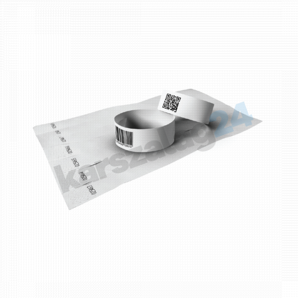 vonalkódos karszalag fehér