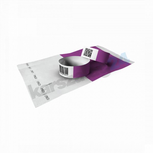 vonalkódos karszalag lila