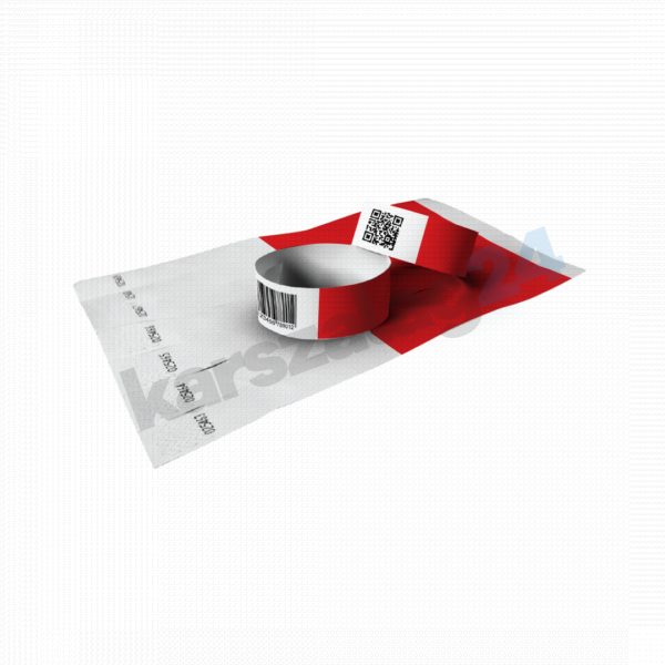 vonalkódos karszalag piros