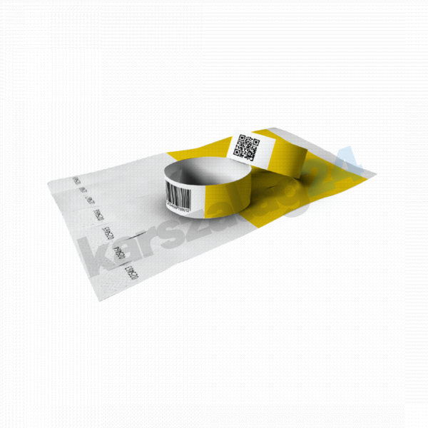 vonalkódos karszalag sárga