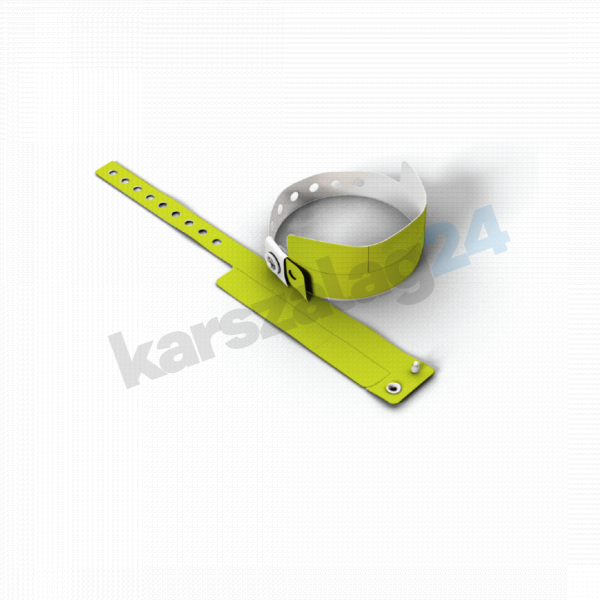 3 ellenörzőszelvényes műanyag karszalag nyomtatás olcsón neon sárga