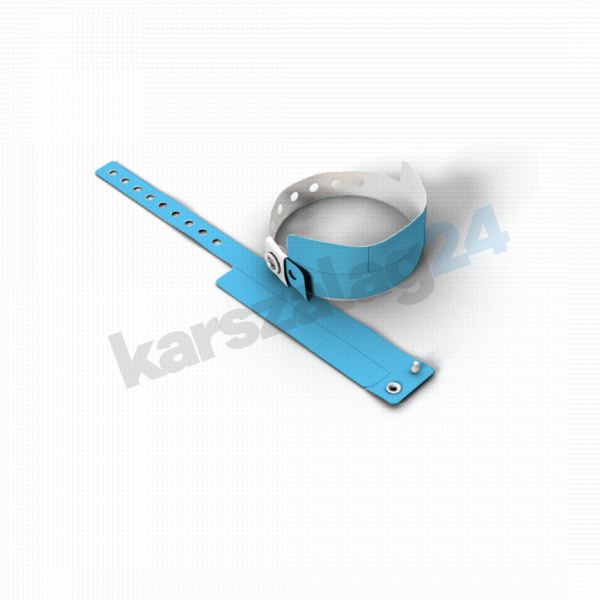 3 ellenörzőszelvényes műanyag karszalag nyomtatás olcsón kék