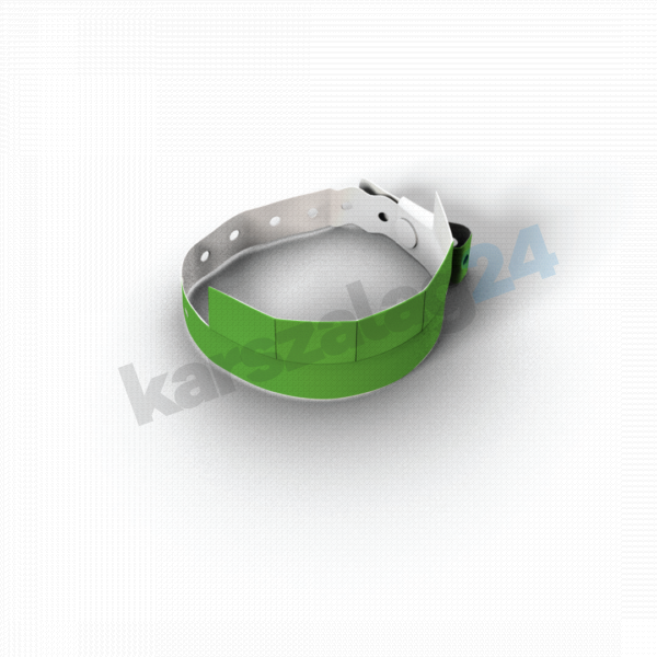 5 ellenörzőszelvényes műanyag karszalag neon zöld