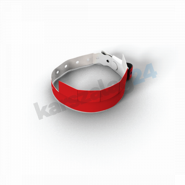 5 ellenörzőszelvényes műanyag karszalag piros