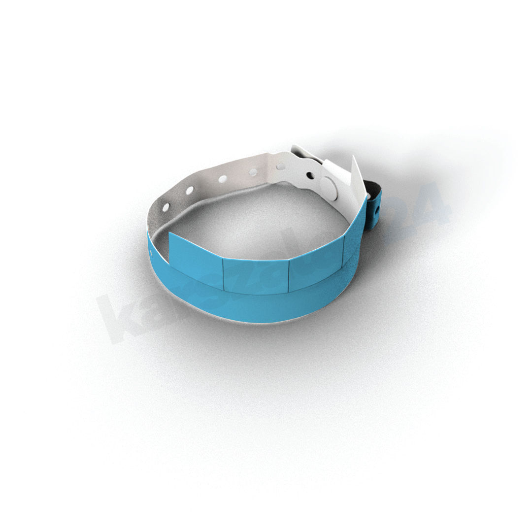 muanyag_karszalag_5-stub_02_gyartas_vilagoskek 5 ellenörzőszelvényes műanyag karszalag kék