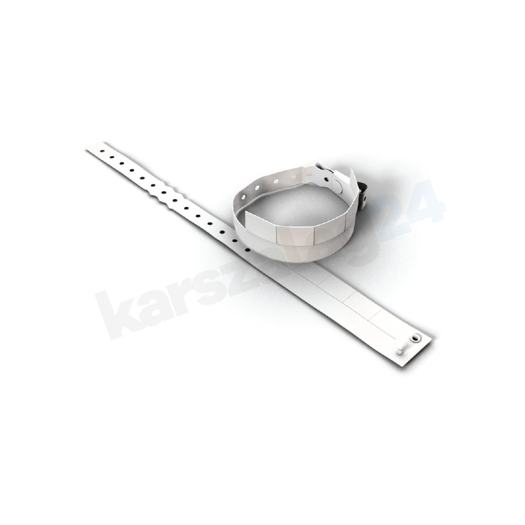 muanyag_karszalag_5-stub_gyartas_feher 5 kuponos vinyl karszalag fehér