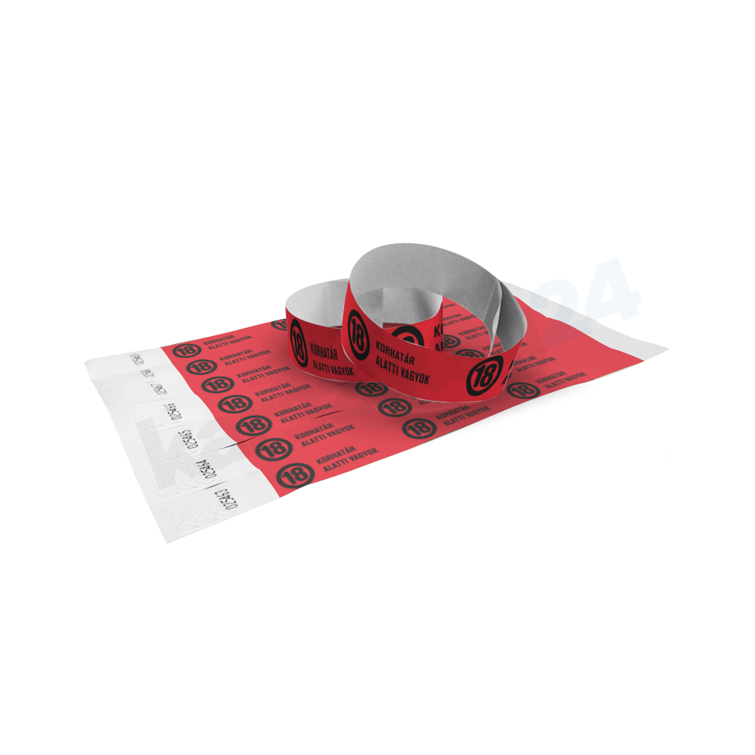 papir_karszalag_tyvek_mintas_18_alatt 18 év alatt piros papír karszalag
