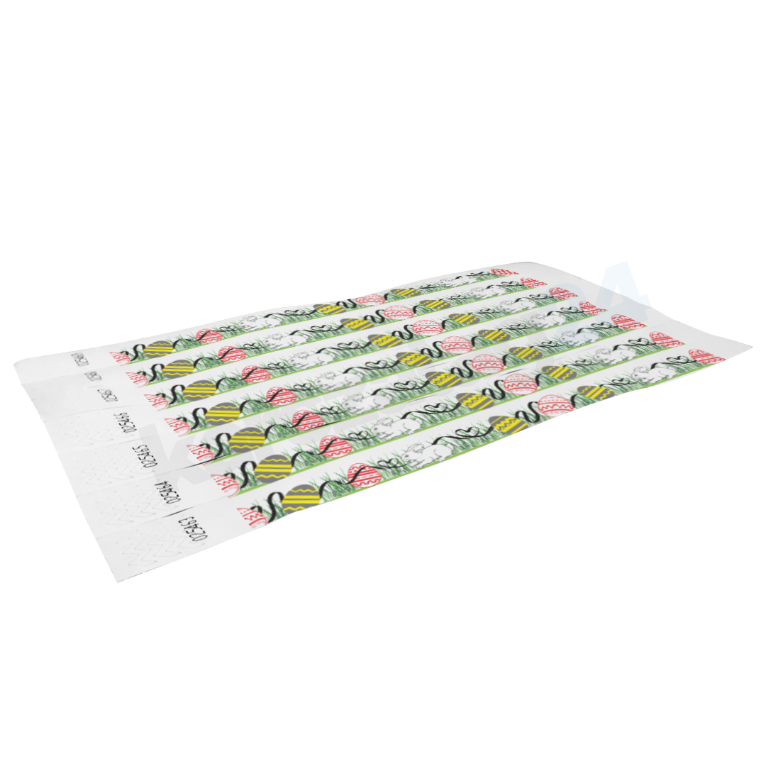 papir_karszalag_tyvek_mintas_husvet_kiteritett Húsvét mintás fesztivál karszalag gyártás