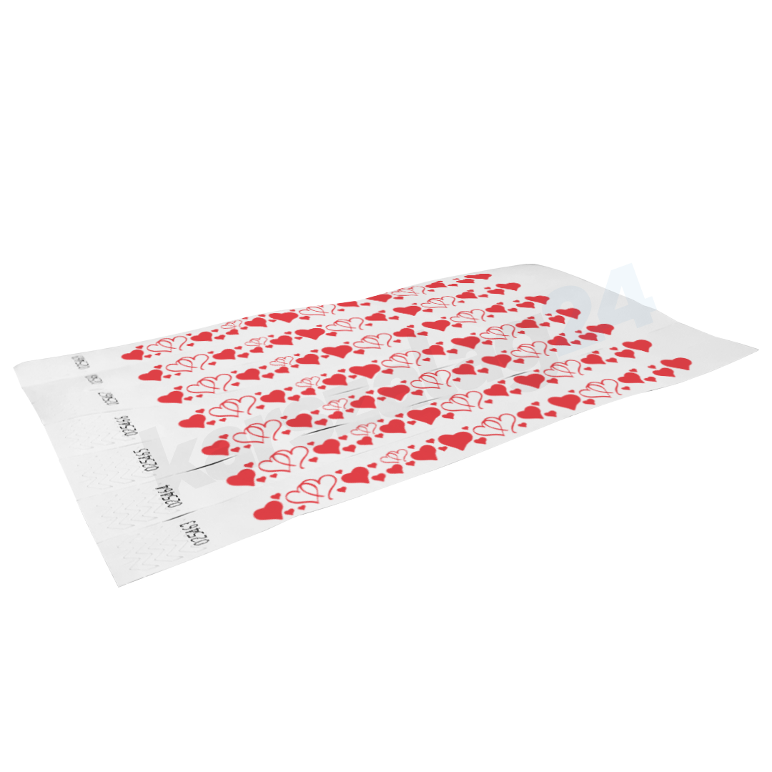 papir_karszalag_tyvek_mintas_valentin-nap_kiteritett Szivecskés fesztivál karszalag rendelés