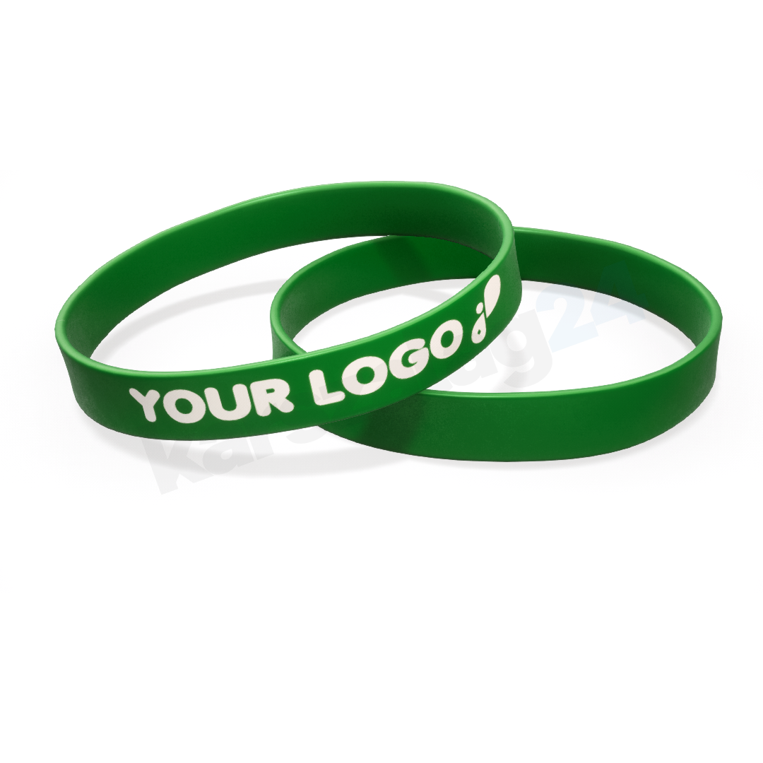 szilikon_karkoto_logo_zold zöld szilikon karkötő feliratozás