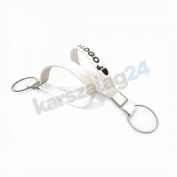 szilikon kulcstartó feliratozás fehér