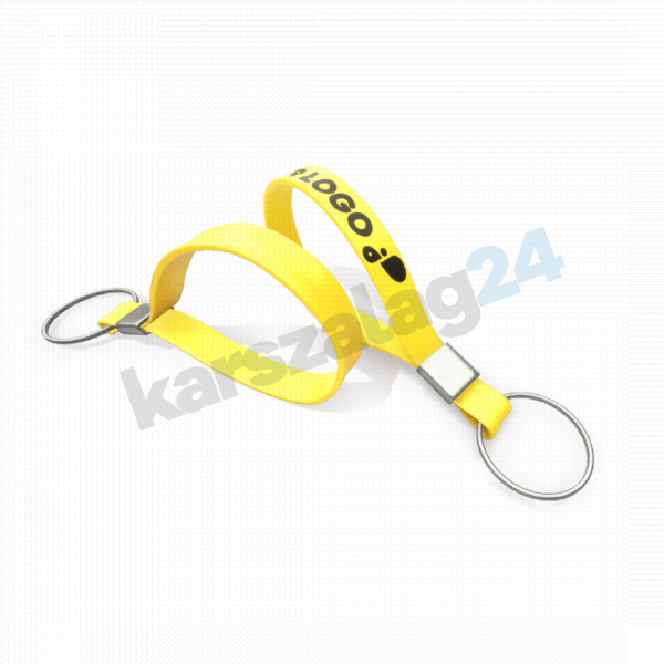szilikon kulcstartó feliratozás sárga
