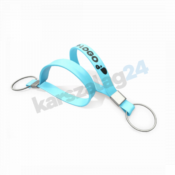 szilikon kulcstartó feliratozás világoskék