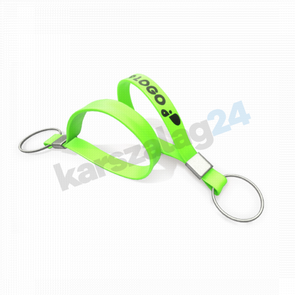 szilikon kulcstartó feliratozás világos zöld