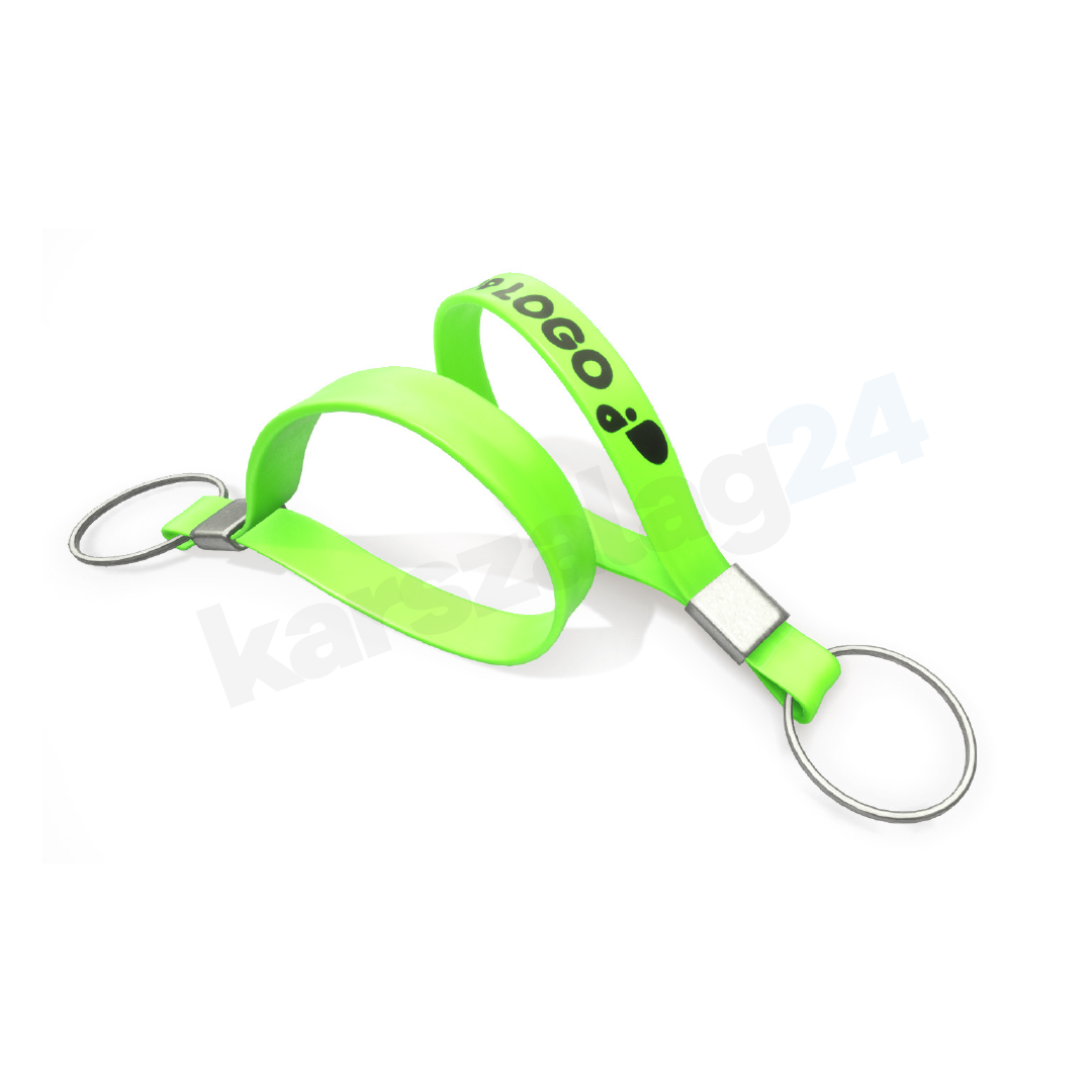 szilikon_kulcstarto_karszlagok_vzold_kettes szilikon kulcstartó feliratozás világos zöld